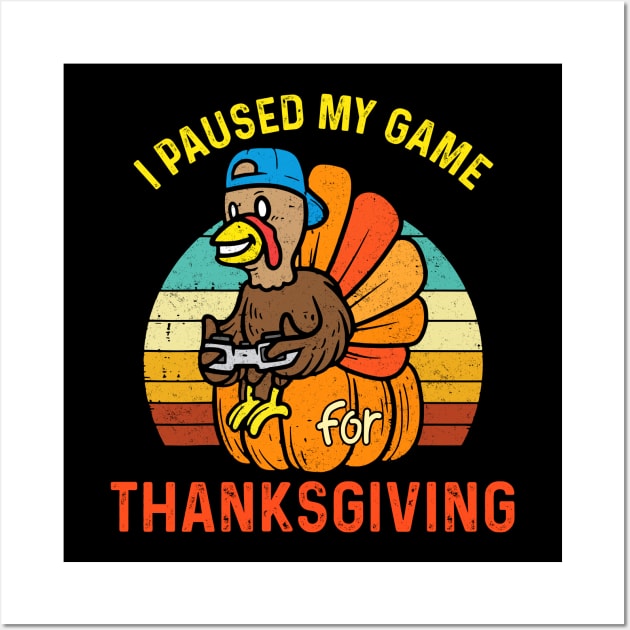 Happy Thanksgiving Gamer Turkey Video Game Lovers Kids Boys Wall Art by _So who go sayit_